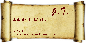 Jakab Titánia névjegykártya